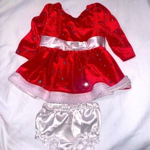 Christmas Santa girl baby dress